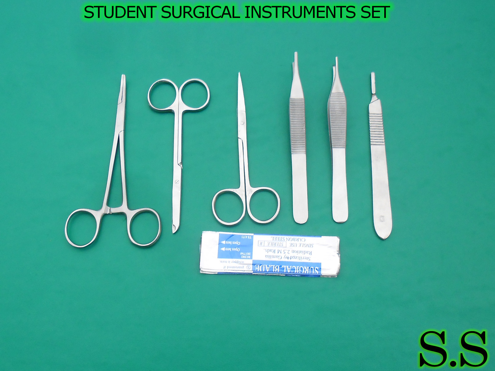 6 PCS SUTURE LACERATION MEDICAL STUDENT SURGICAL INSTRUMENTS SET KIT+5 BLADE #10