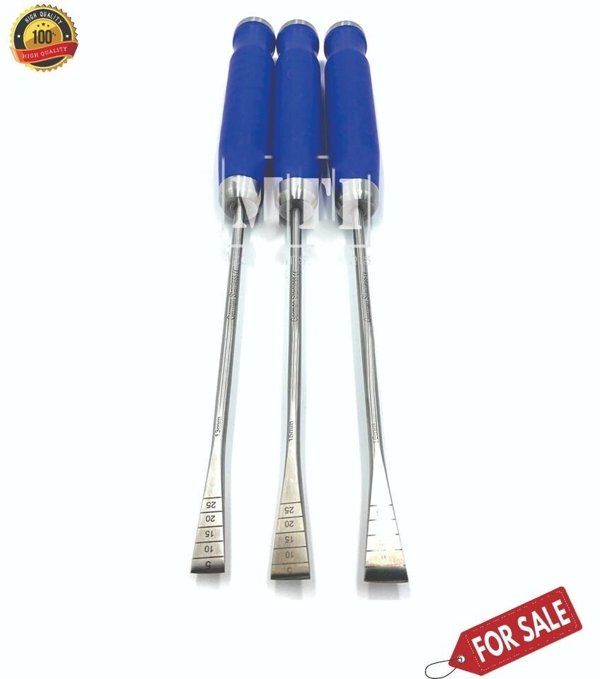 3 Pc Bone Osteotome 13 mm, 15 mm, 16 mm x 33 cm OR Grade German Steel Instrument