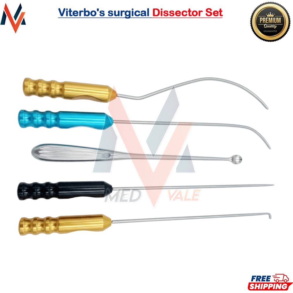 Viterbo’s surgical Dissector Set 5Pcs facelift gliding brow lift plastic surgery
