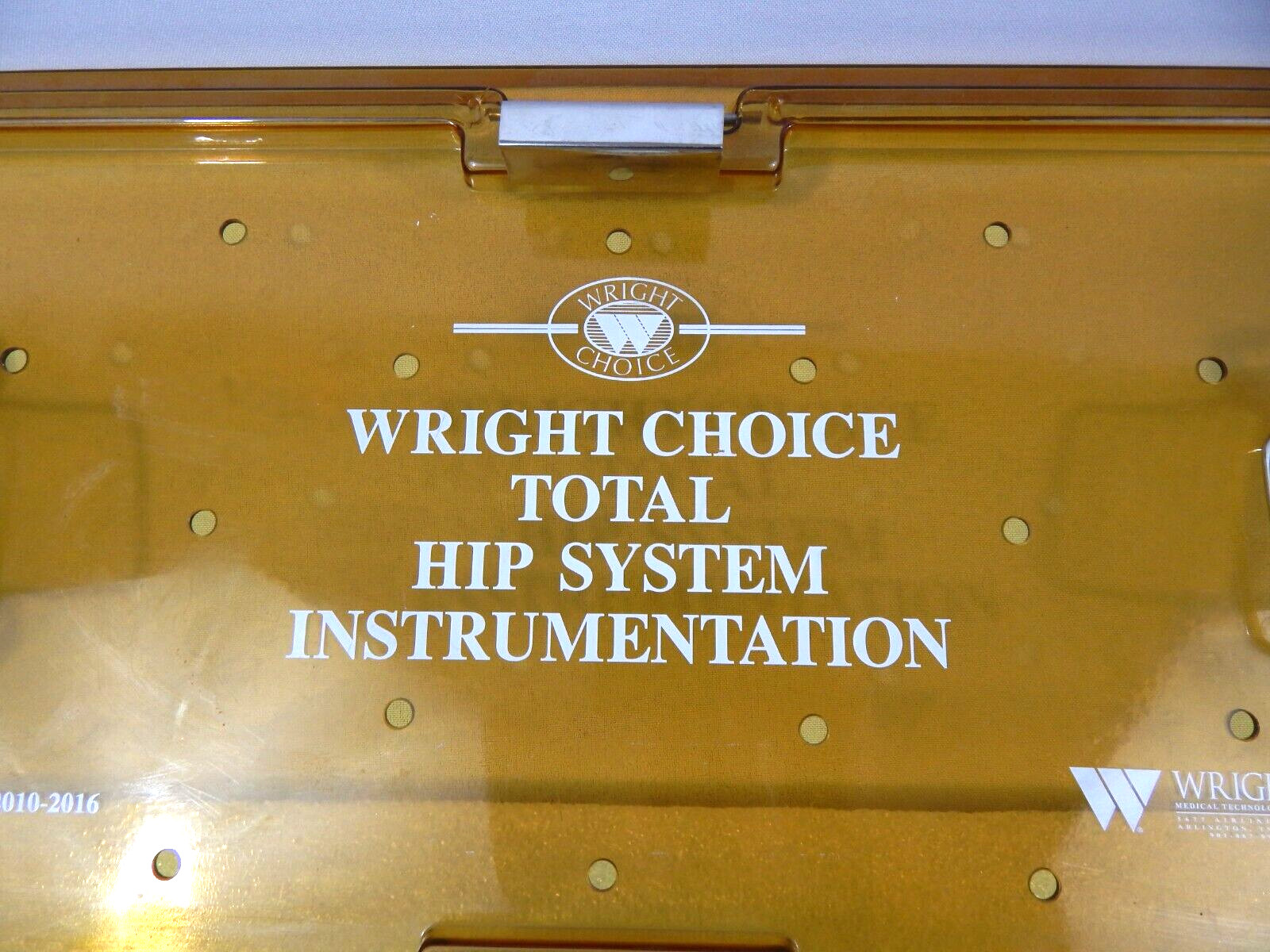 WRIGHT MEDICAL CAT # 2010-2016 TOTAL HIP SYSTEM INSTRUMENTATION 2010-2016