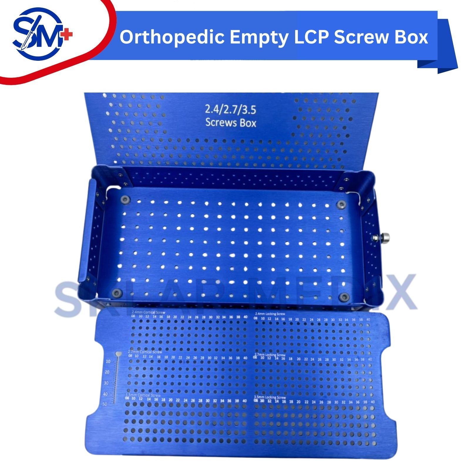 Orthopedic Empty LCP Screw Box for 2.4mm, 2.7mm & 3.5mm Screws Box | Aluminum CE
