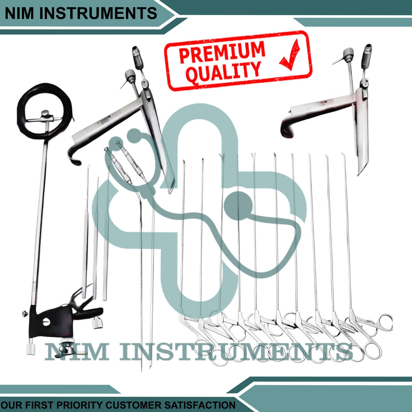 Pedestal Laryngoscope Set Micro Laryngeal Surgery ENT Endoscopic Instruments