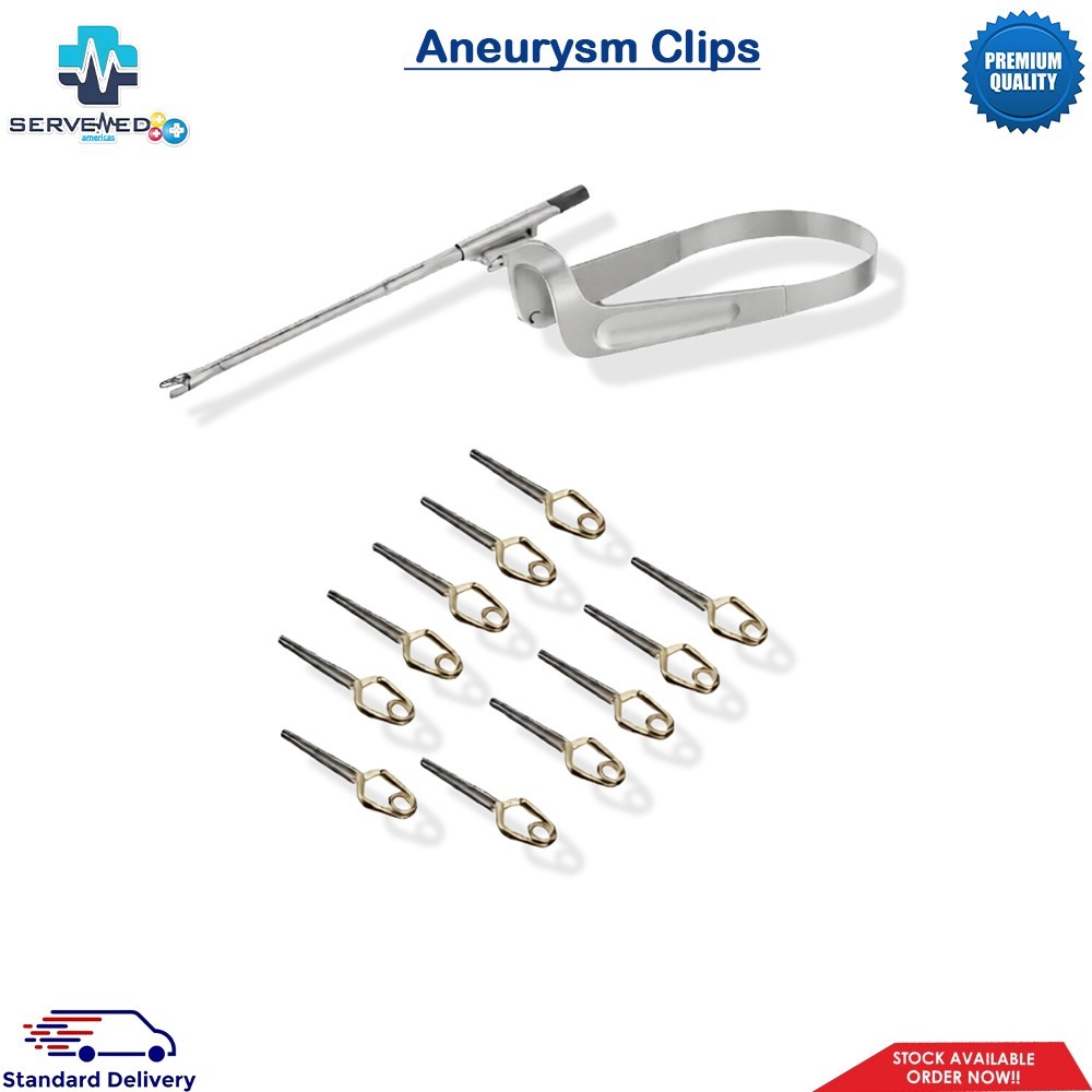 20 Aneurysm Clips & 1 Applicator for Neurosurgery SURGICAL INSTRUMENTS