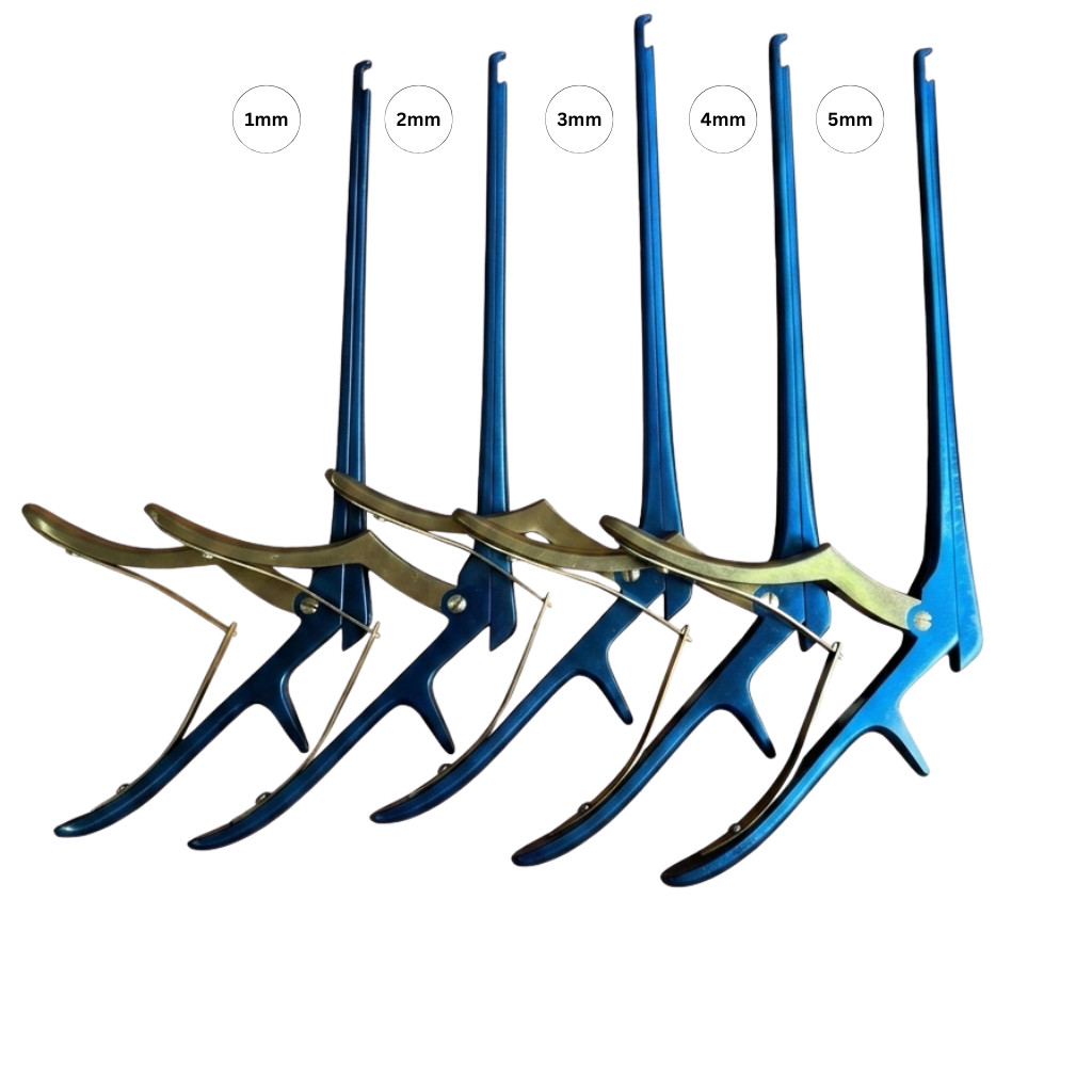 Kerrison Rongeur Set 1mm-5mm Blue Titanium Gold Handle Spine Surgical Instrument