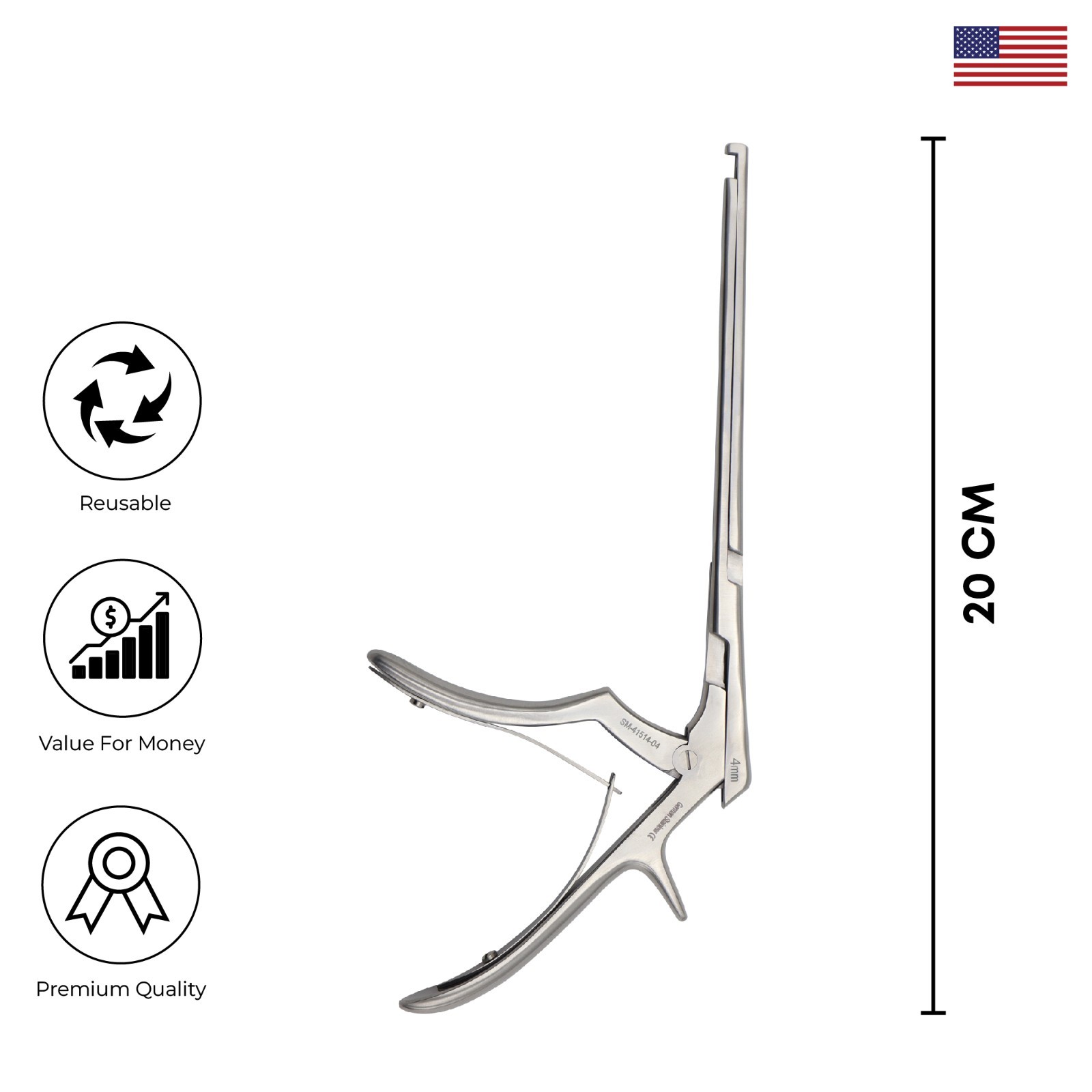 Ferris Smith Kerrison Rongeur 20 cm 4mm 90 Degree Down Surgical Instuments