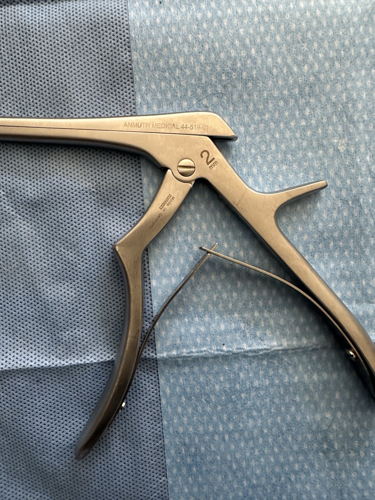 Lot Of 2 Pcs Bayonet Kerrison Rongeurs 45° Curved Up 2mm+3mm Surgical Inst