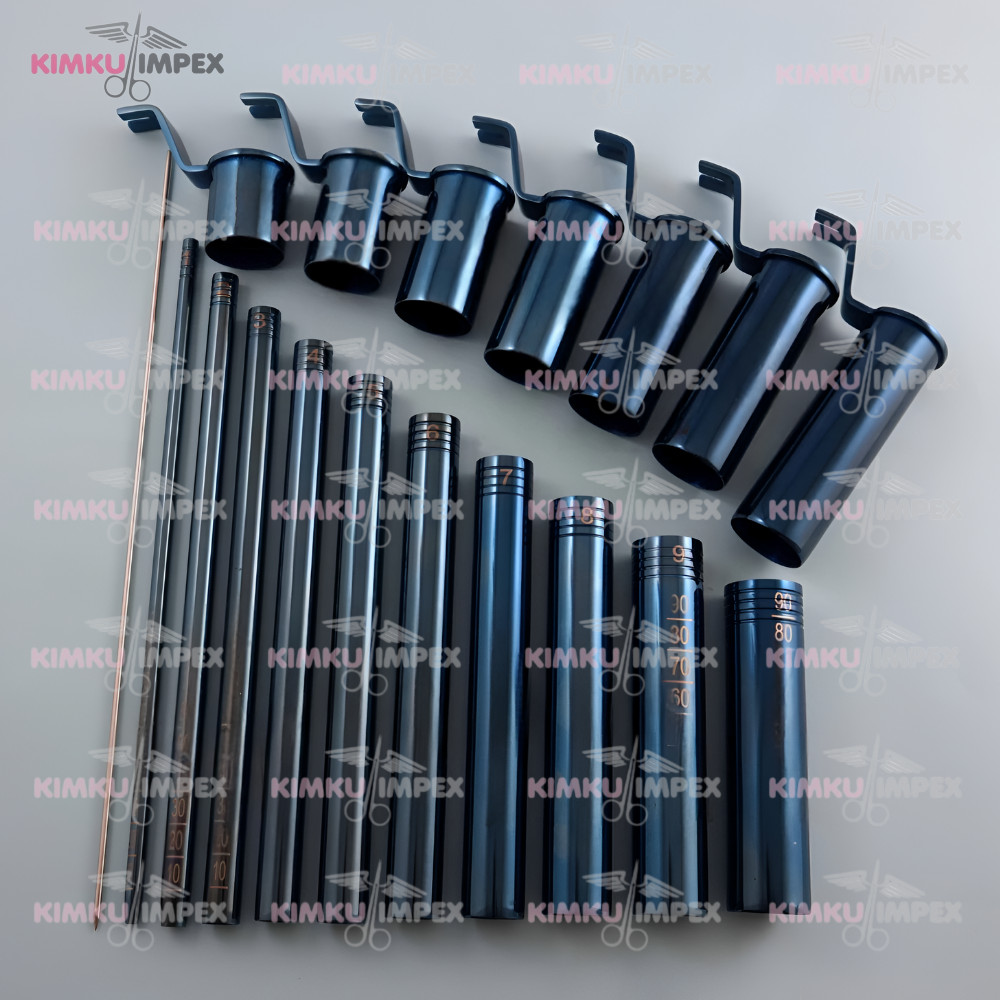 MIS Tubular Retractor Dilators + Neupsy Keys Silver 18-20 mm Surgery Instruments