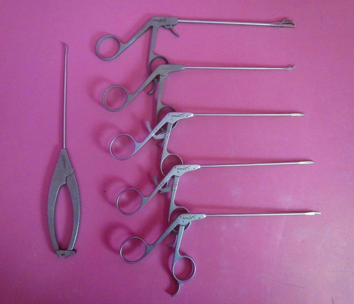 6 Arthrex Arthroscopic Instruments Suture Passers, Scissors, Graspers Set
