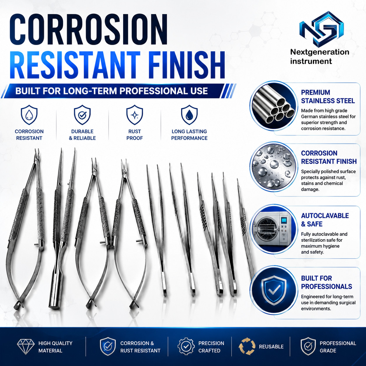 Professional Micro Surgical Instruments Precision Microsurgery German Steel Kit