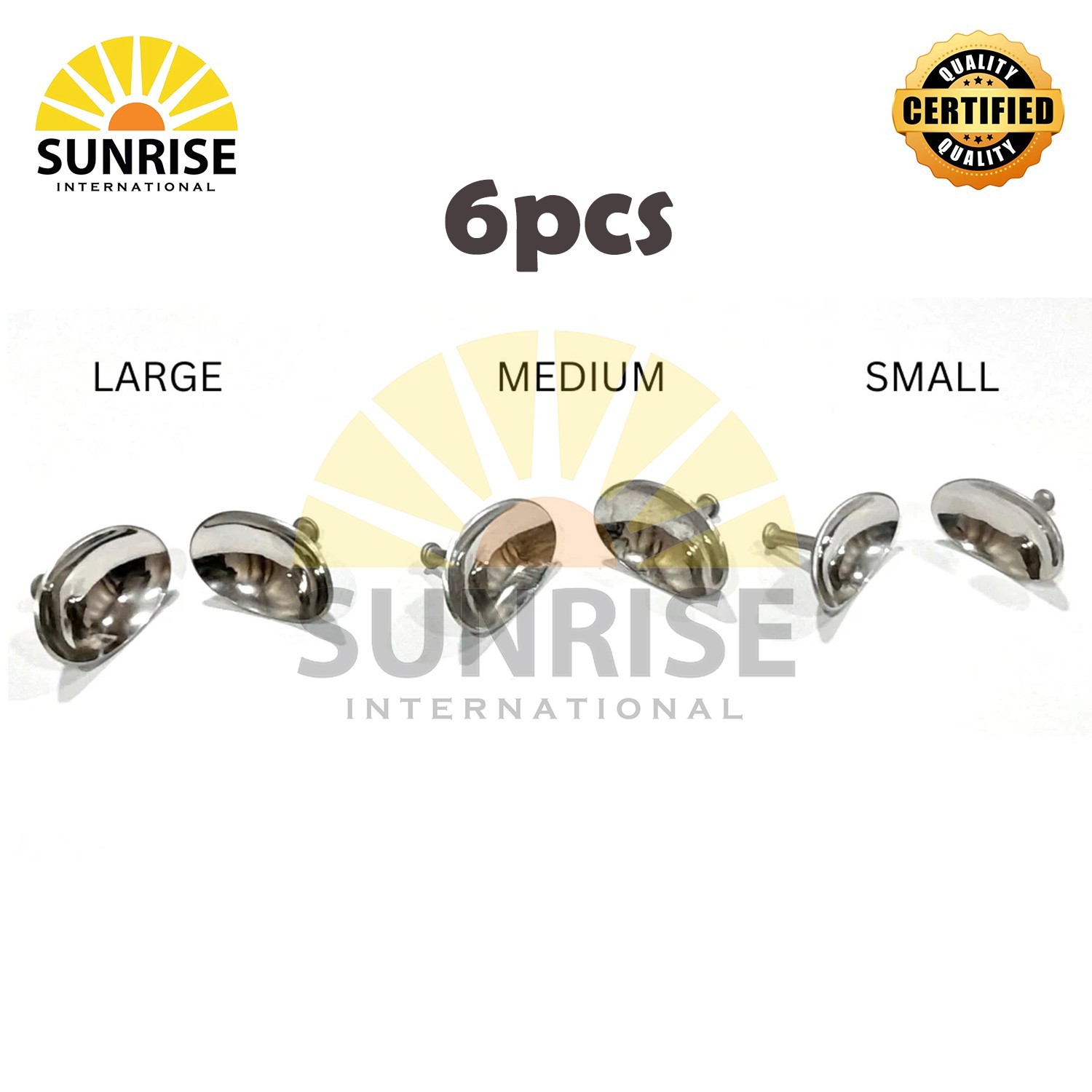 6 Pcs Corneal Eye Shield with Suction Stainless Steel Laser Protector