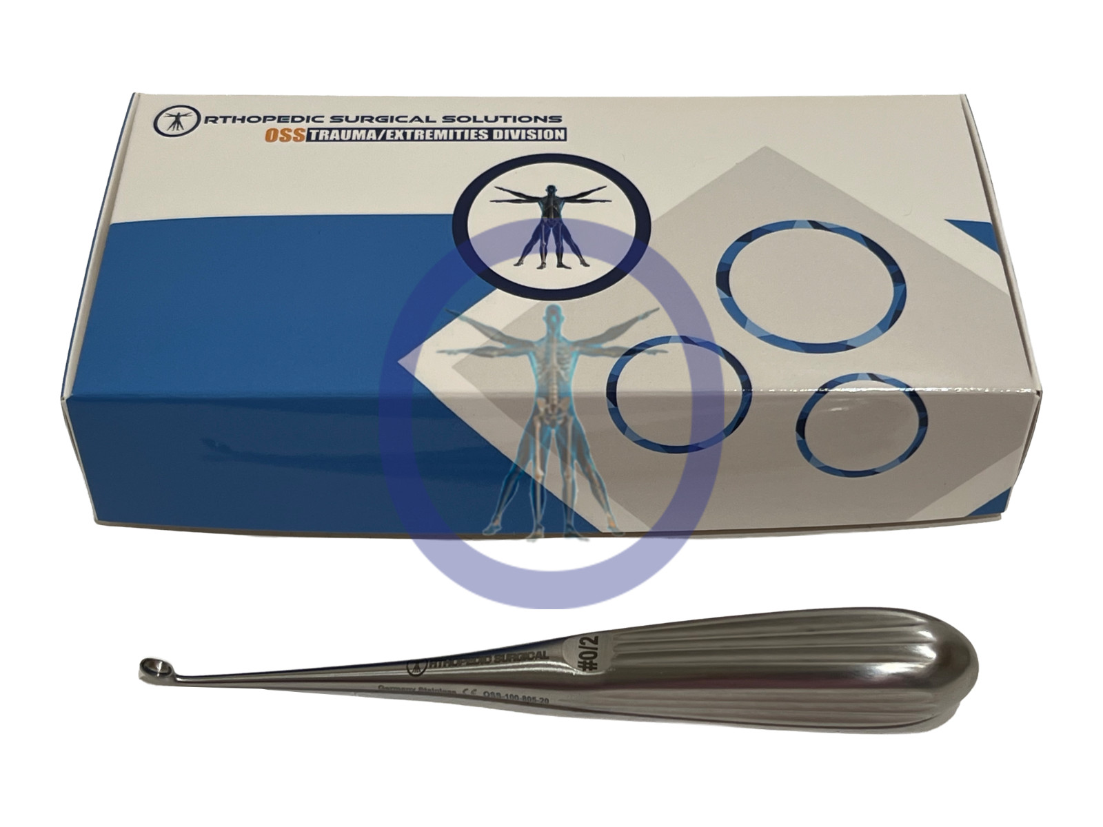 Orthopedic Surgical Bruns Curette 7”, Angled, Oval, # 0/2 *NEW*