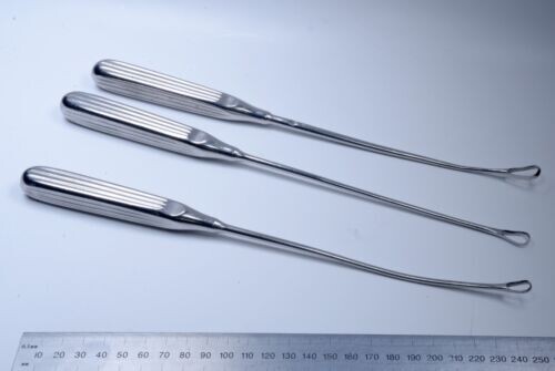 Uterine Curette Size #0 #1 #3 Stainless Steel Surgical Instruments Lot Of 3 Pcs
