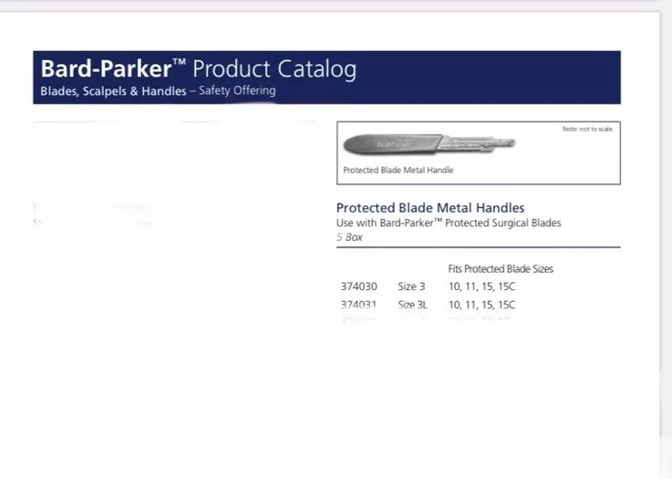 Bard Parker BD Protected Blade Metal Handles Size 3 REF 374030 3L REF 374031 (2)