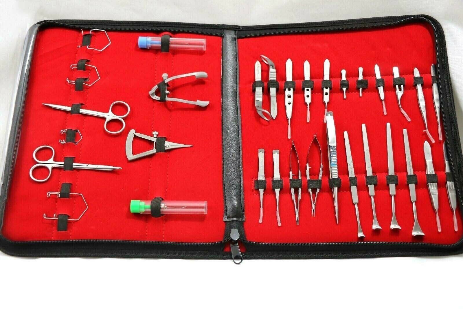 GERMAN 32 Pcs Ophthalmic Cataract Eye Micro Surgery Surgical Instruments SET Kit
