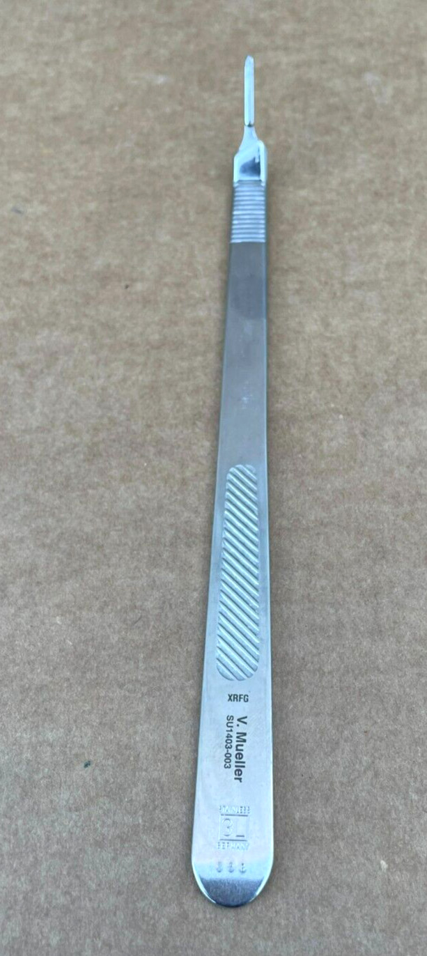 V. Mueller Surgical Round Angled Fine Scalpel Handle, SU1403-003, Germany