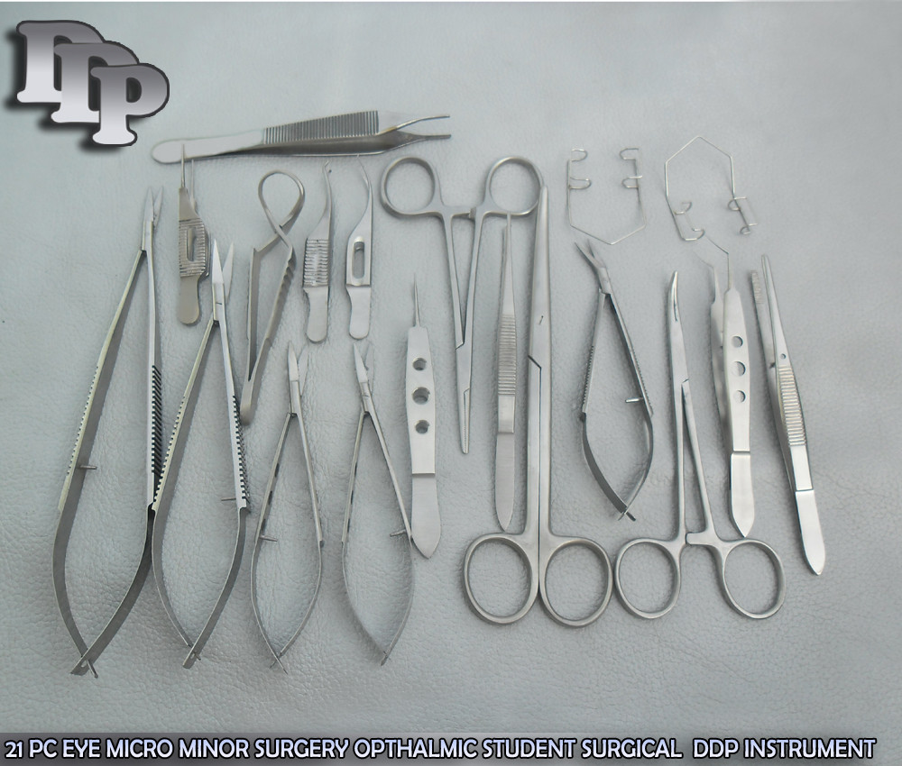 21 Pc Eye Micro Minor Surgery Surgical Opthalmic Instrument Student Set EY-035