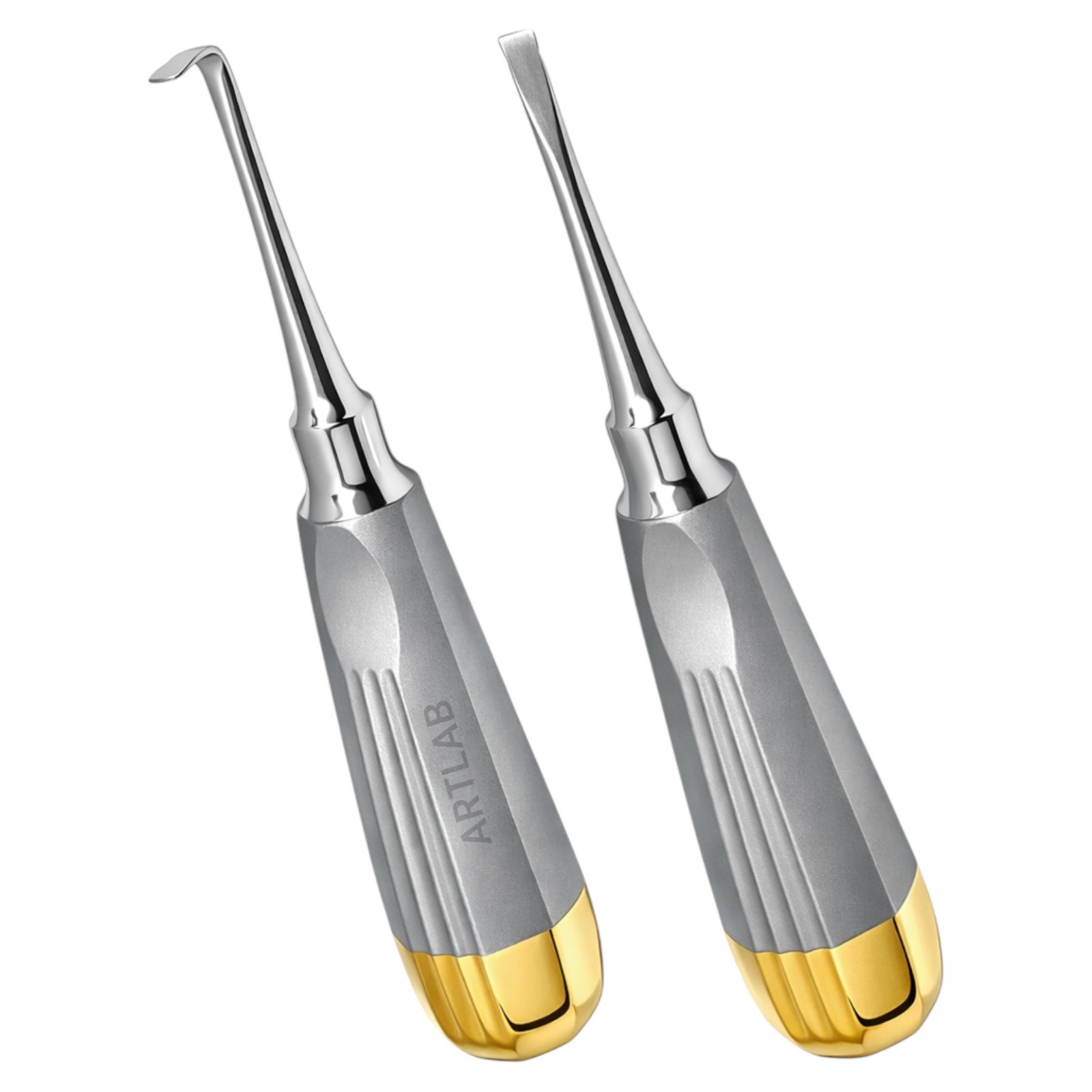 2PC GERMAN CROWN REMOVER STR+CVD GOLD HANDLE DENTAL SURGICAL INSTRUMENT