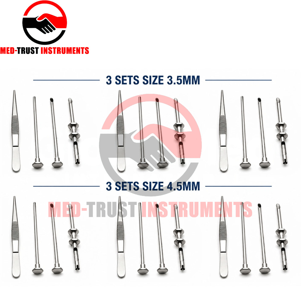 6 Sets HRT Trocar 3.5 mm and 4.5mm Hormone Replacement Pellet Insertion Kit