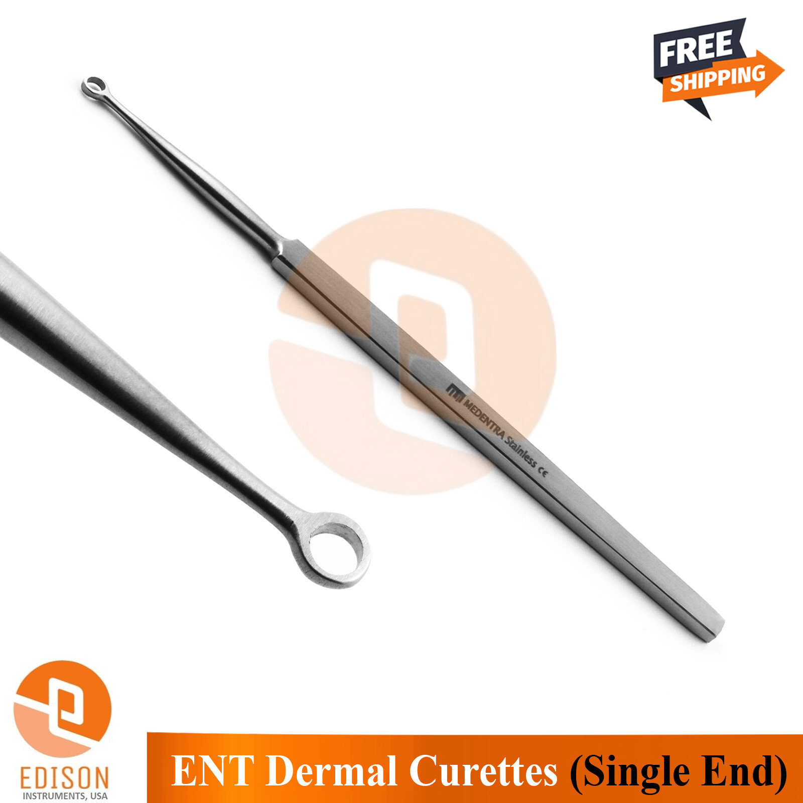 5Pcs Miltex Fox Dermal Scraper Curette 3mm Round Loop Tip Dermatology Instrument