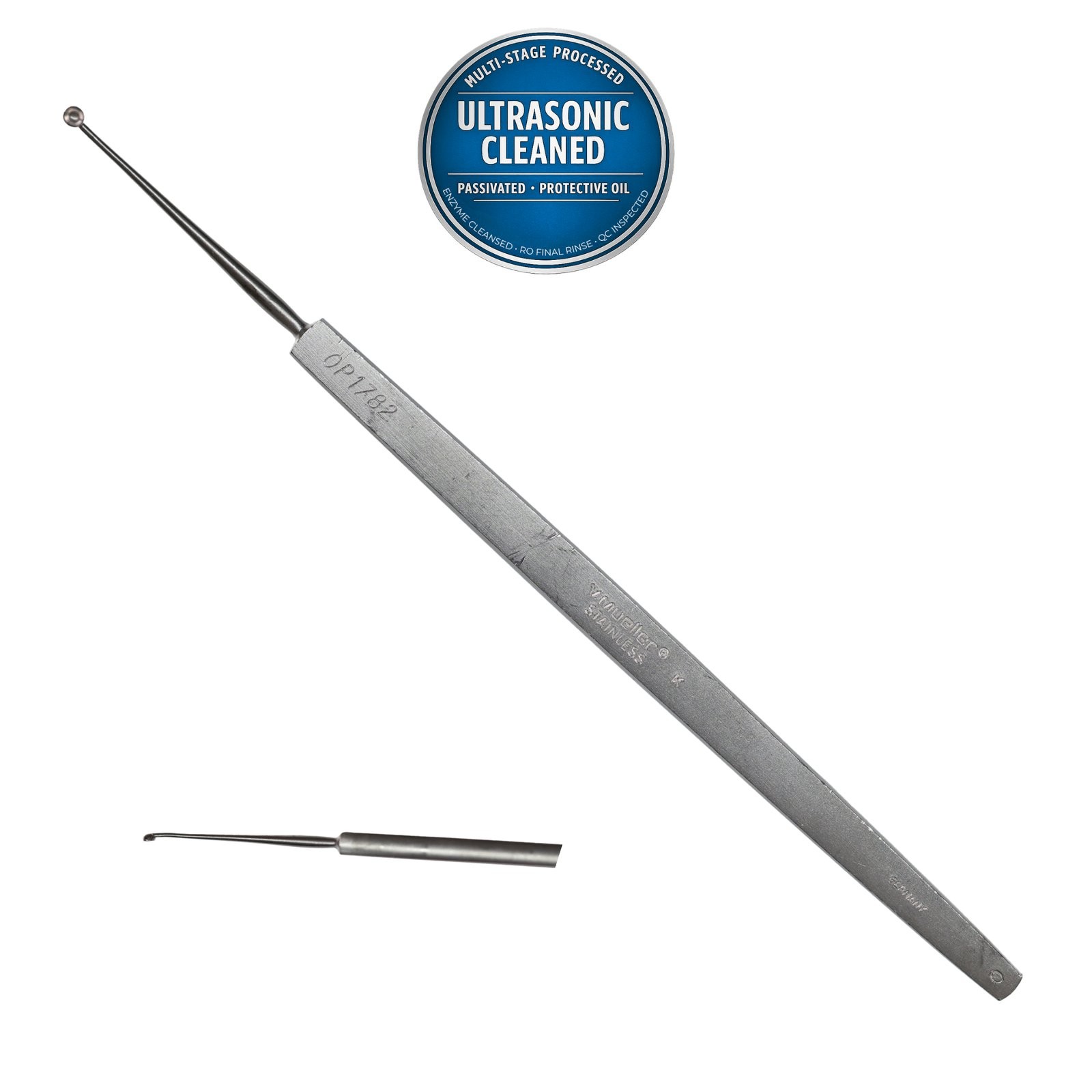 V. Mueller OP1782 Meyhoefer Chalazion Curette, Straight, 2mm Cup, 4-7/8in