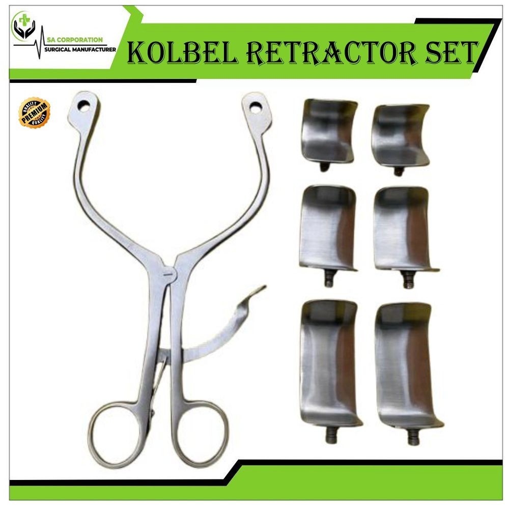 Kolbel Complete Retractor Set With 6 Blades, Shoulder Retractor German Surgical