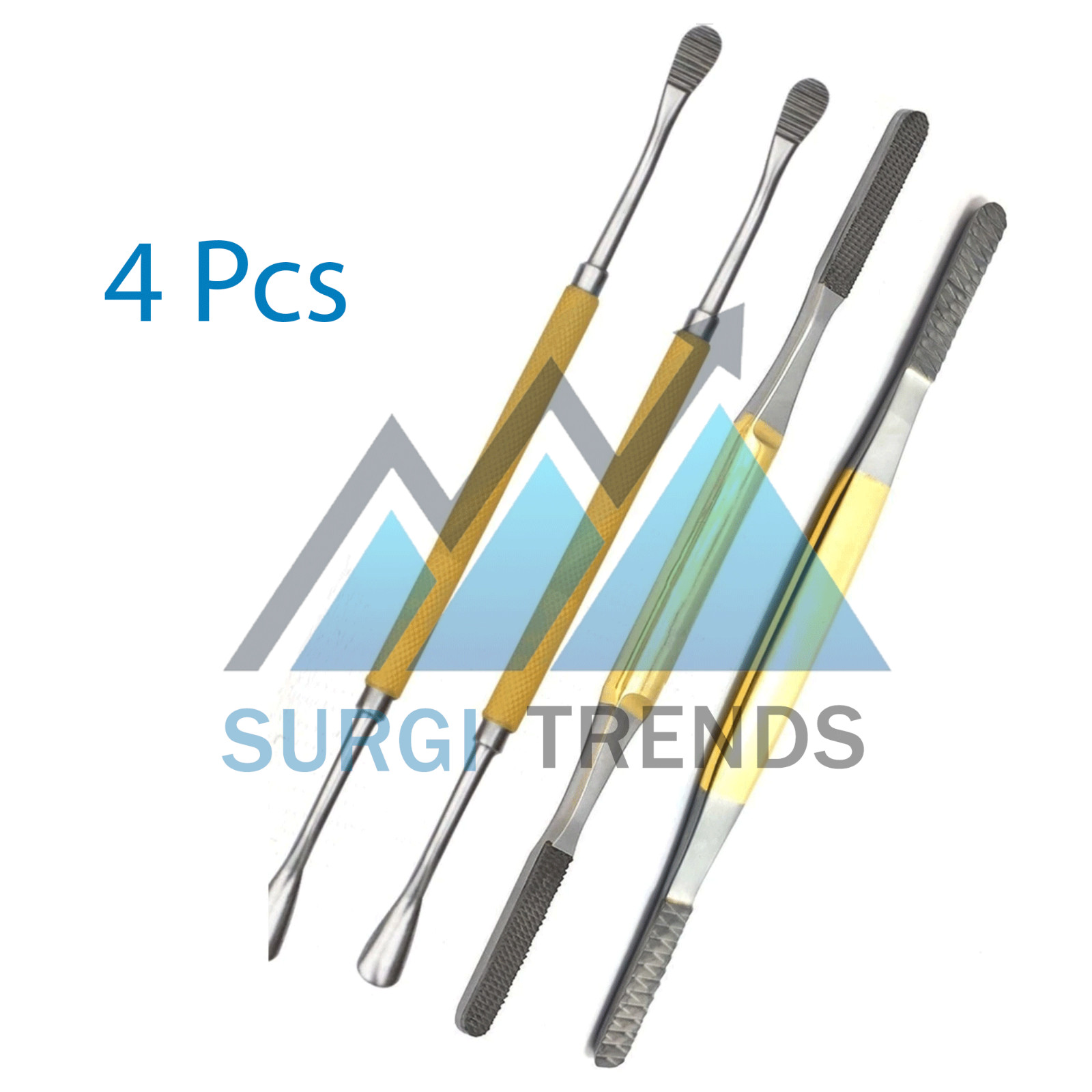 Rhinoplasty Fomon Double Ended Nasal Rasp Medium 4 PCs Set Surgical Instruments