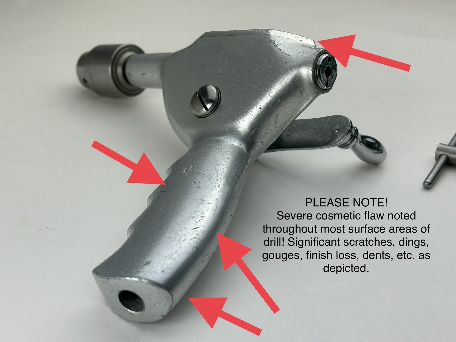 SKLAR 40-1465 Bone Drill Offset Handle Jacobs Chuck For Twist Drl Kirschner Wire