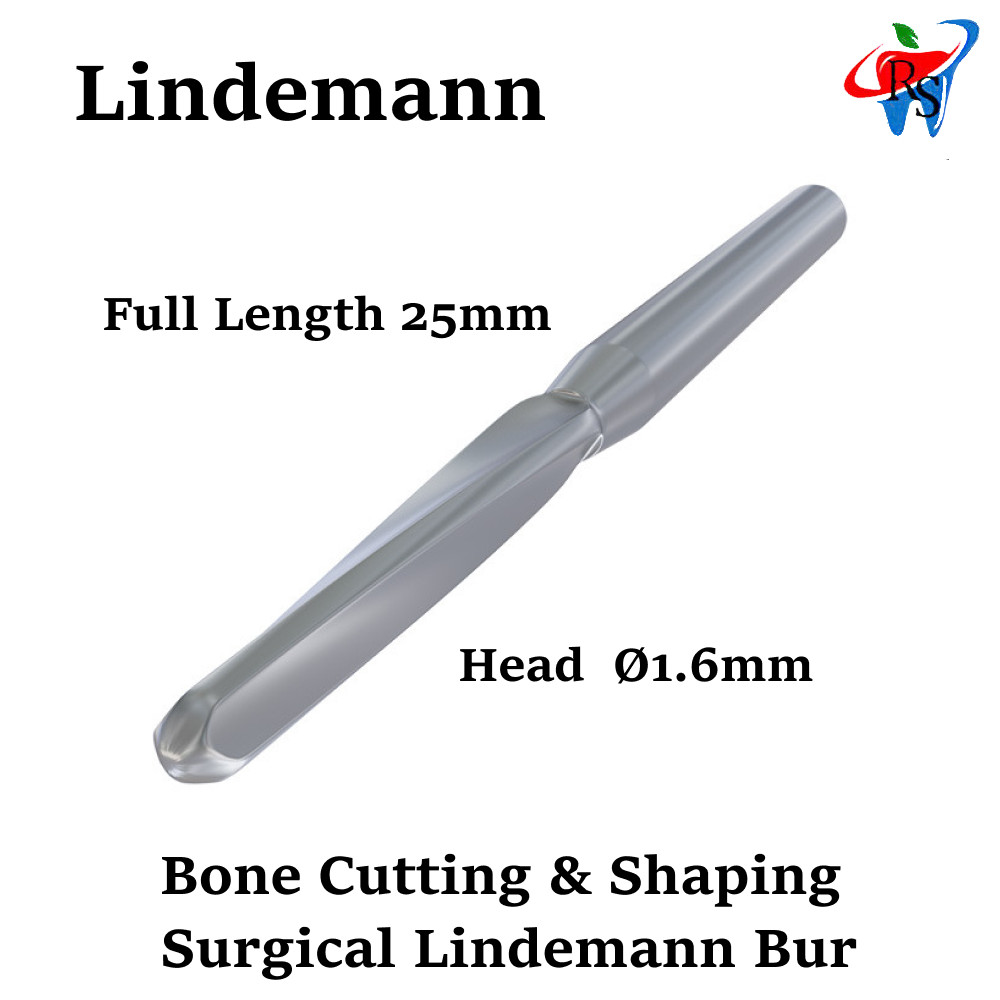 1x RS Dental Surgical Bone Carbide Cutter Lindemann Bur Drill Plain Ø1.6mm L25mm