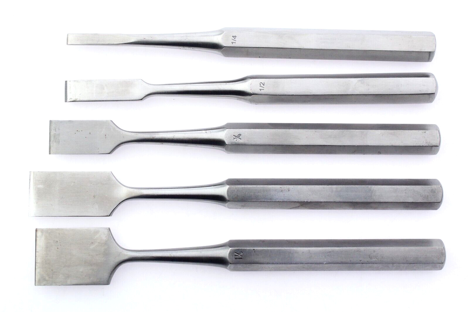 5-Pc. / Hibbs Osteotome Straight Orthopedic – 1/4, 1/2, 3/4, 1.0, 1-1/4 (Mixed)