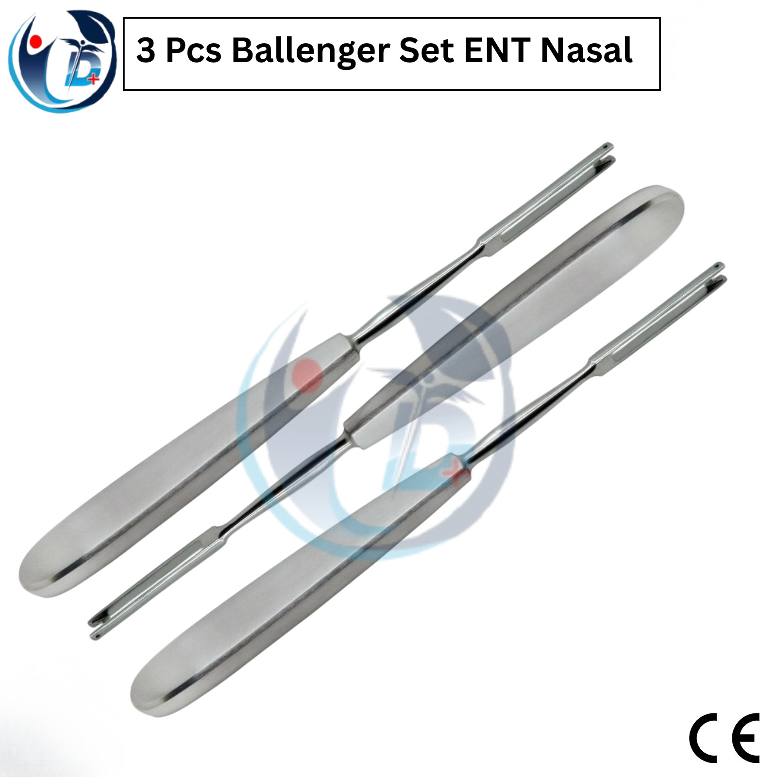 3 Pcs Ballenger Set ENT Nasal Surgical Instruments Stainless Steel German Grade