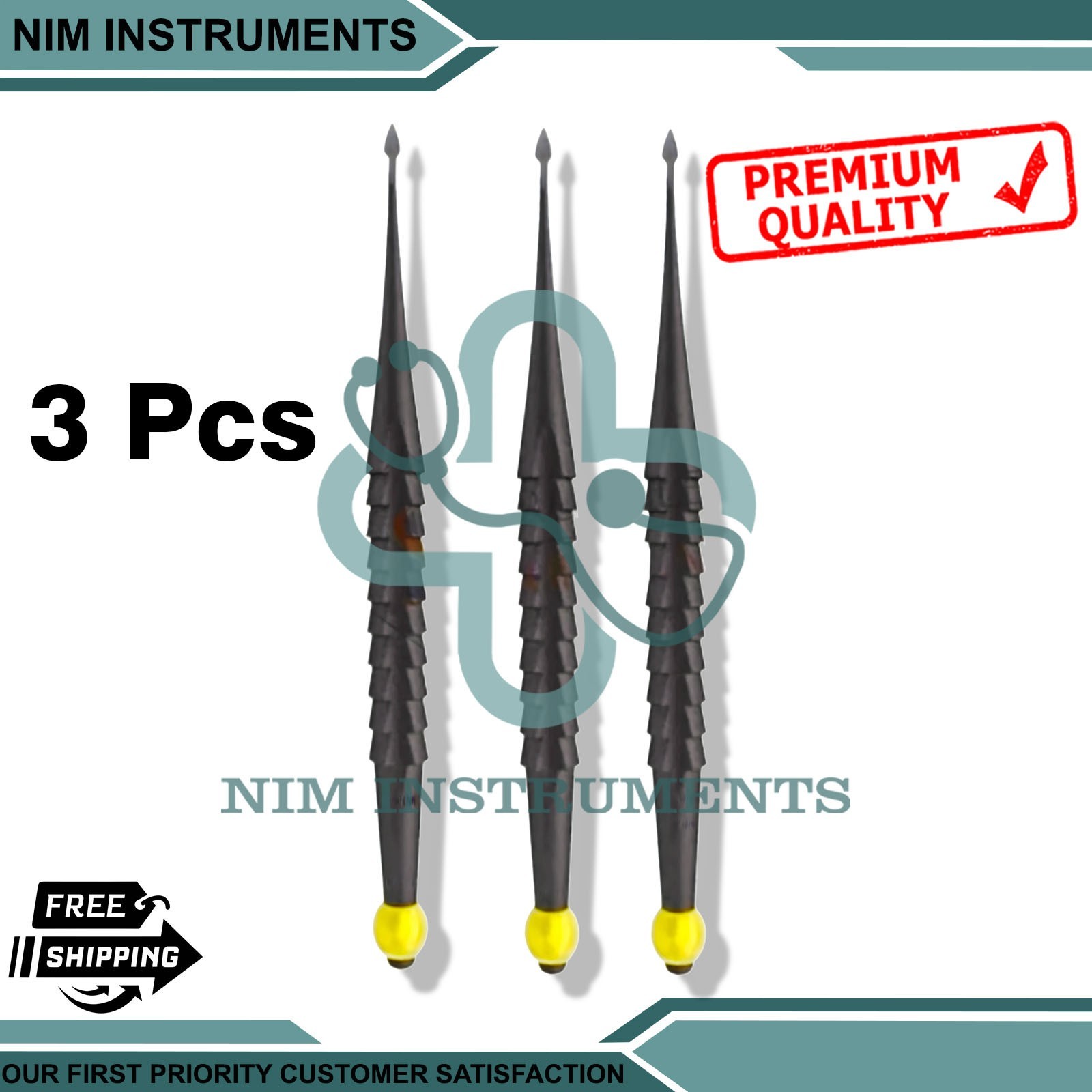3 Pcs PDL Elevator Sharpened Straight Spade Proximator surgical Instruments