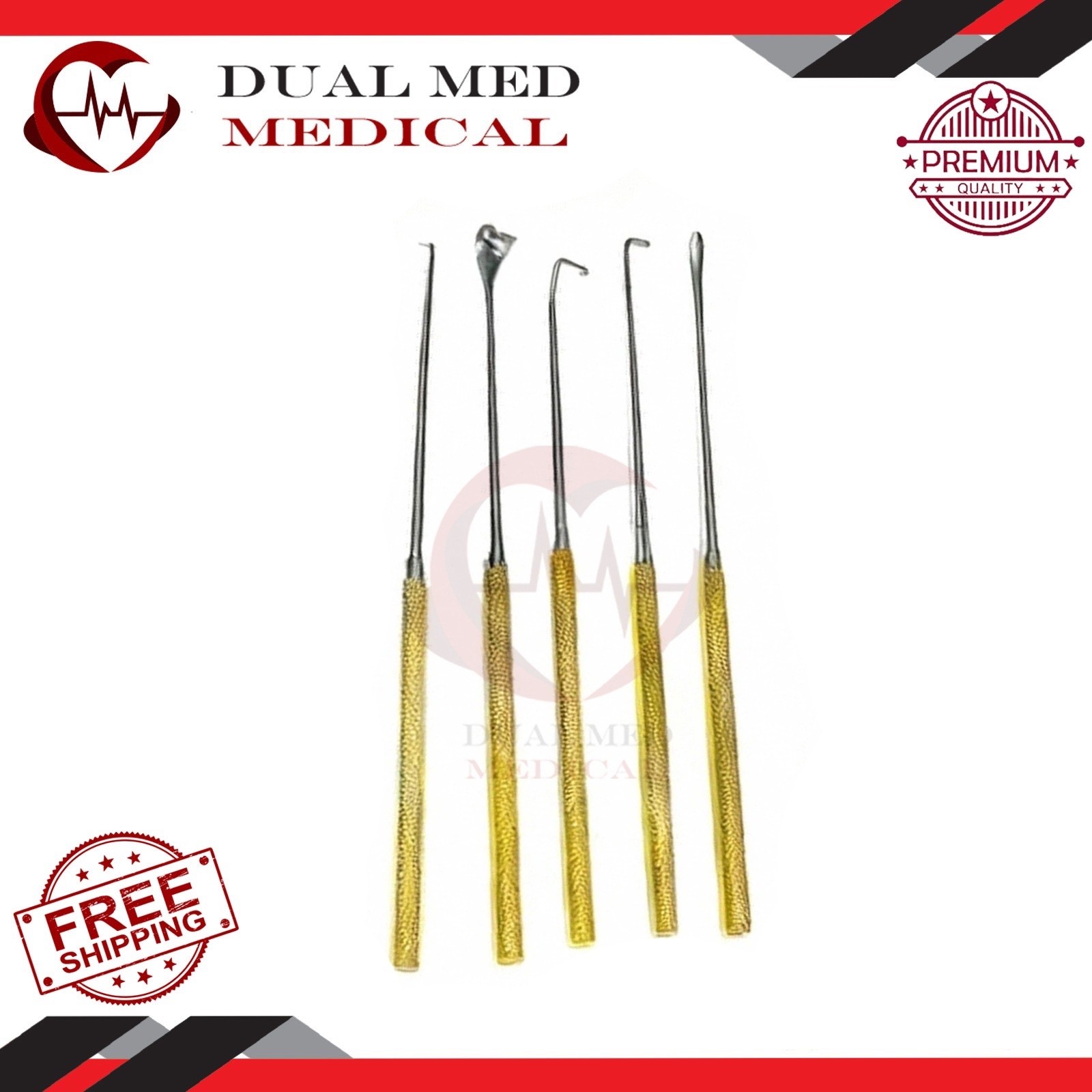 Nerve Root Penfield Retractor Dissector Spinal Orthopedic Instrument Set Of 6Pcs