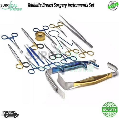Tebbetts Breast Surgery Instruments Set of 38 PCs Breast Augmentation Set