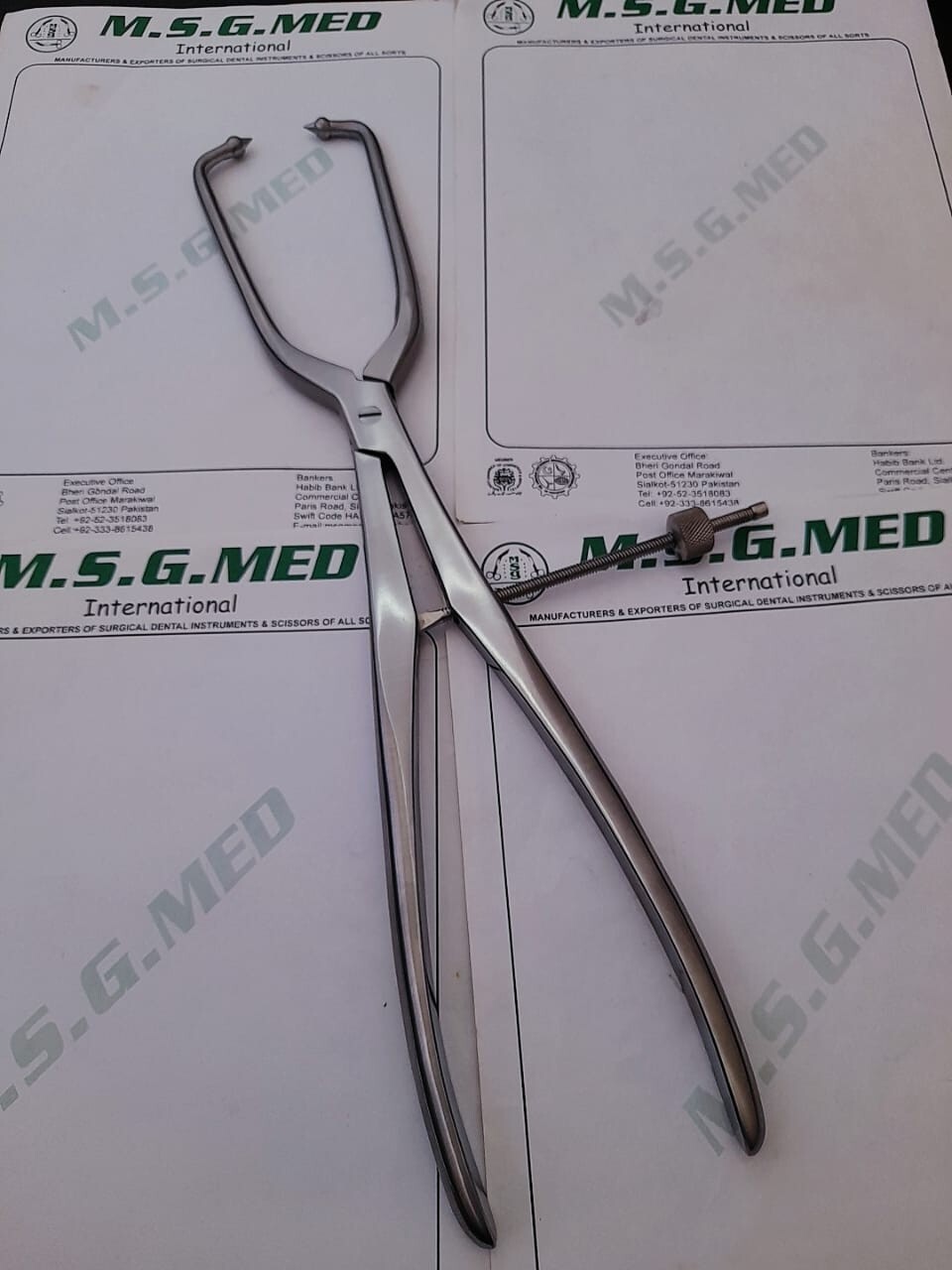 Orthopedic Pelvic Reduction Forceps 400mm/16″ Long with Ball Tip Stainless Steel