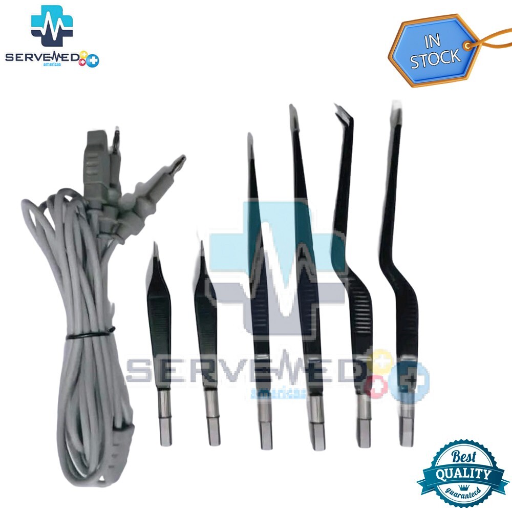 Non Stick European Bipolar Forceps Straight, Bayonet Set Reusable with Cord