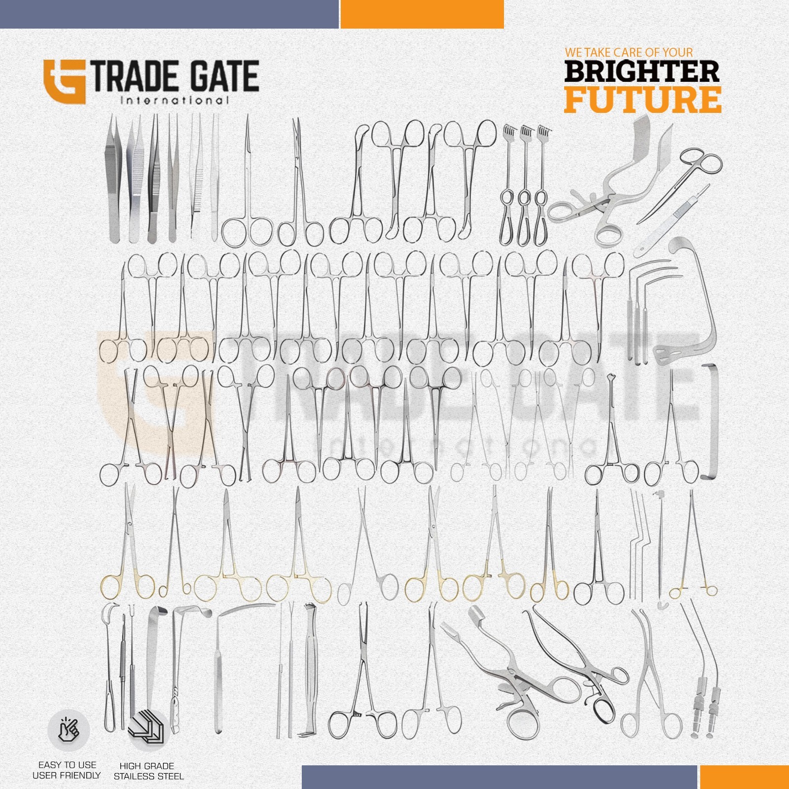 Head And Neck Surgery Set Of 115pcs For Treating Spinal And Craniotomy TGI-086