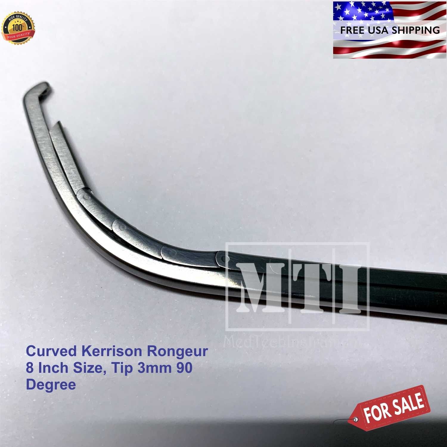 Bayonet Kerrison Rongeur Curved 8 Inch, 90° Up 3mm Surgical Instruments