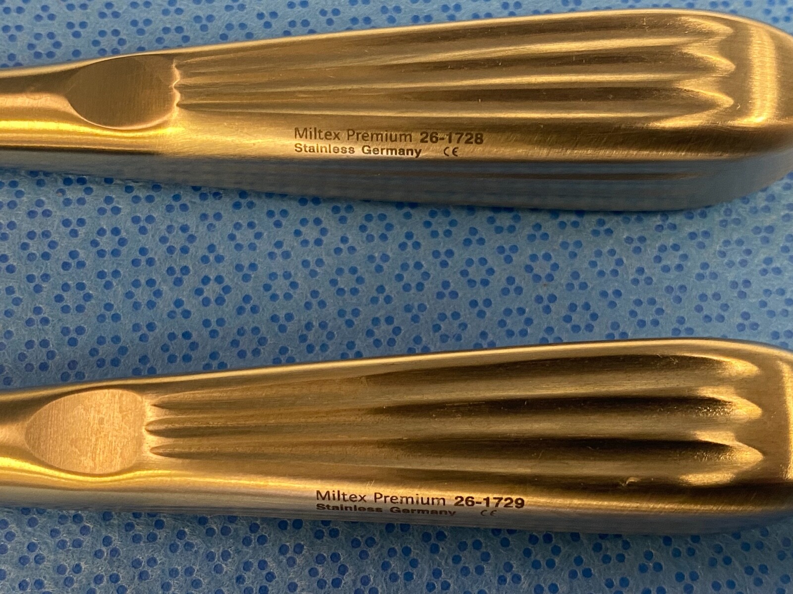 Lot of 2 Miltex 26-1728 & 26-1729 Spratt Bone Curettes Size 0 & 00