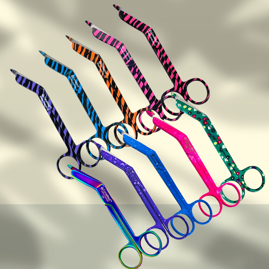 ArTLaB-Medical and Nurse Bandage Scissors 5.5″ Assorted – Zebra Pattern – 5 Pack