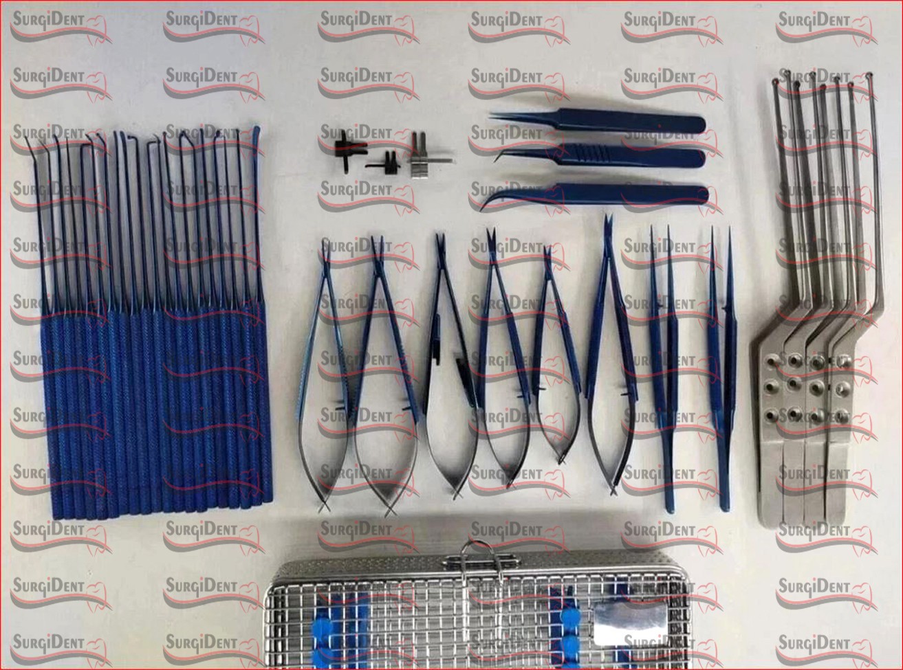 Neuro Surgical Instruments Micro Surgical Instruments Set With Steel Box 39 Pcs