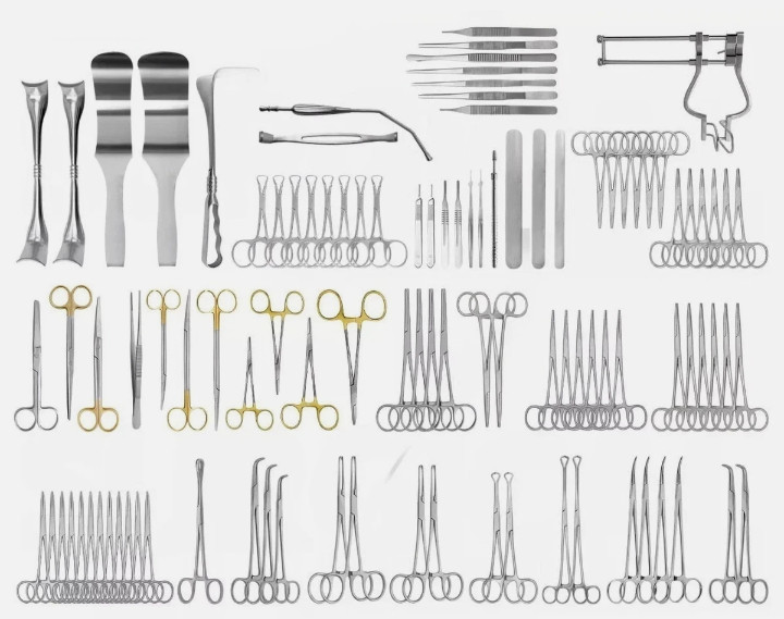 T/C 104 Pcs Laparotomy Surgical Instrument Set | Basic Abdominal Surgery Kit