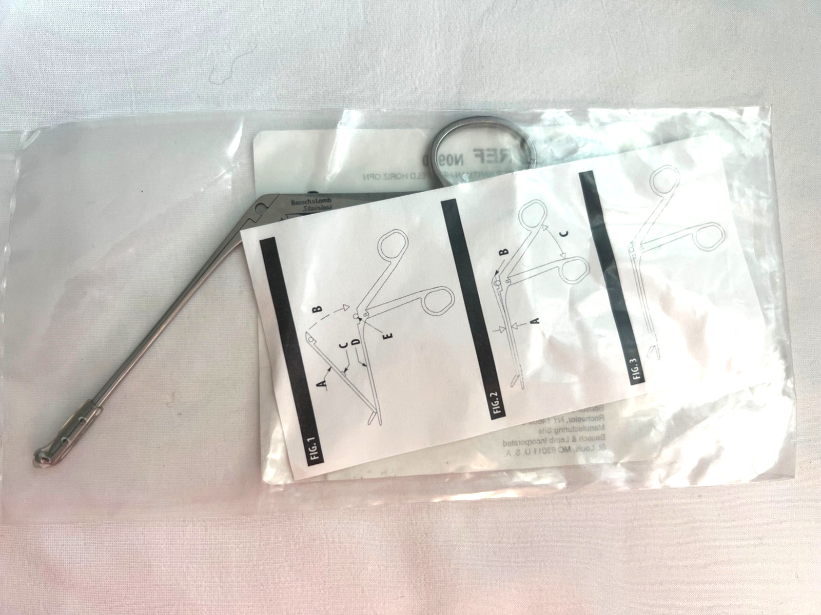 Bausch & Lomb Storz N0970 Hartman-Herzfeld Ear Forceps 45° X 2mm Upbite X 5.4″ L