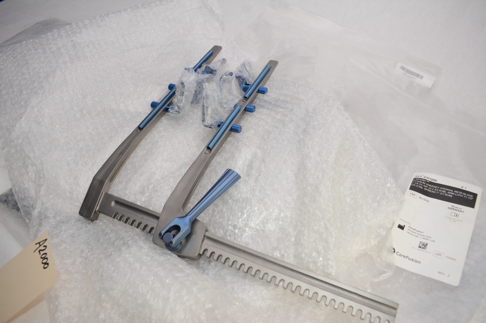 NEW V. Mueller Titanium ANKENEY Sternal Retractor CH1290 11-1/2″ Arm 7″ Spread