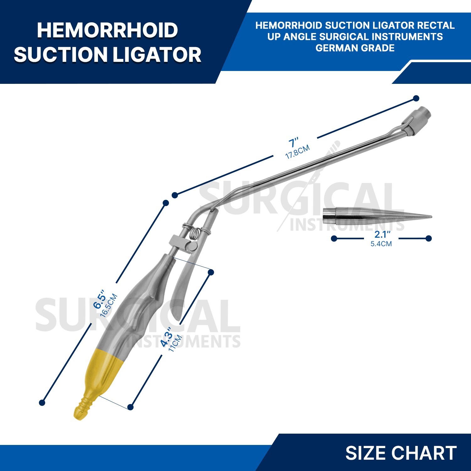 Hemorrhoid Suction Ligator Up Angle With 100 Latex Bands Surgical Instruments
