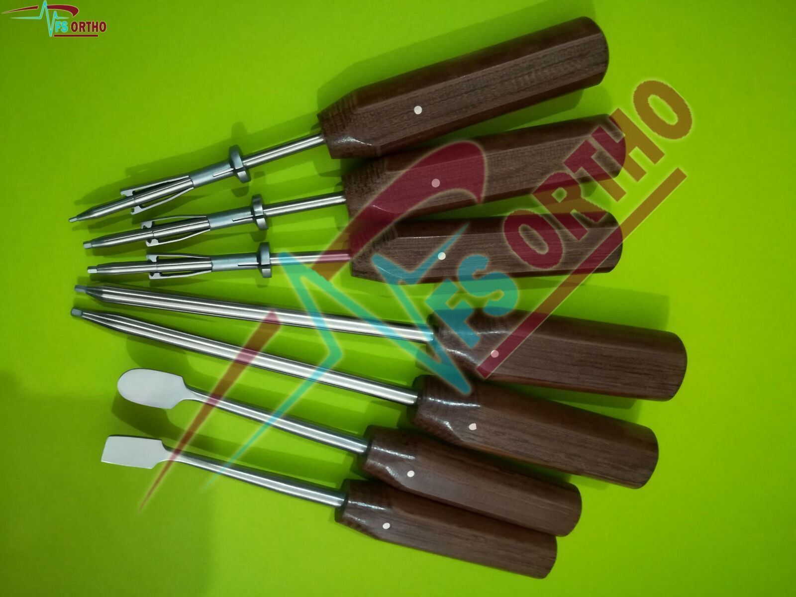 Periosteal Elevator & Screws Drivers set of 7 pcs Orthopedics Instruments