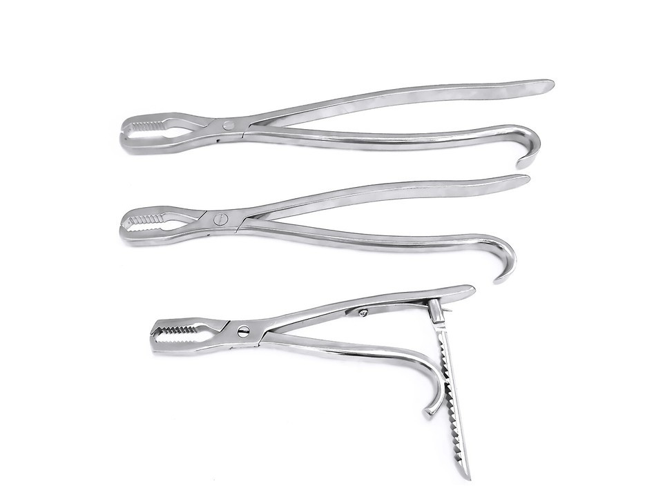 Lane Bone Holding Forceps Set 3 Pcs 6″ 10″ 12″ Veterinary Orthopedic Instruments