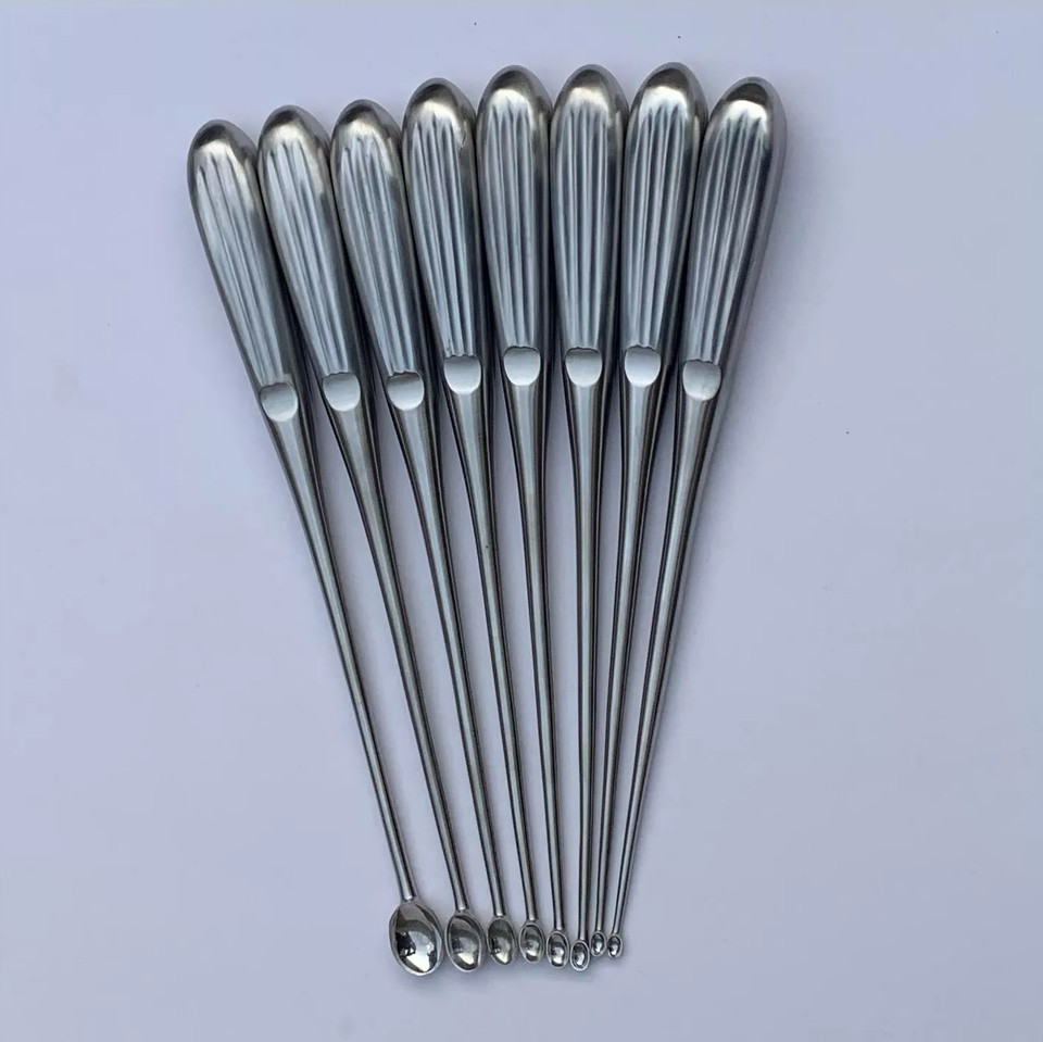 Bone Curette Set 8 Pcs Orthopedic Spine Surgical Instruments Stainless Steel Kit