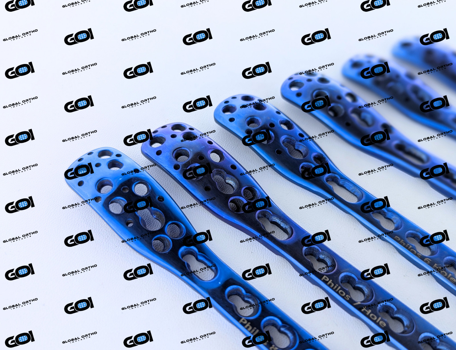 Titanium Internal Locking Plate 3.0mm Thick 12mm Wide 3-8 Hole Curved Head 12 Pc