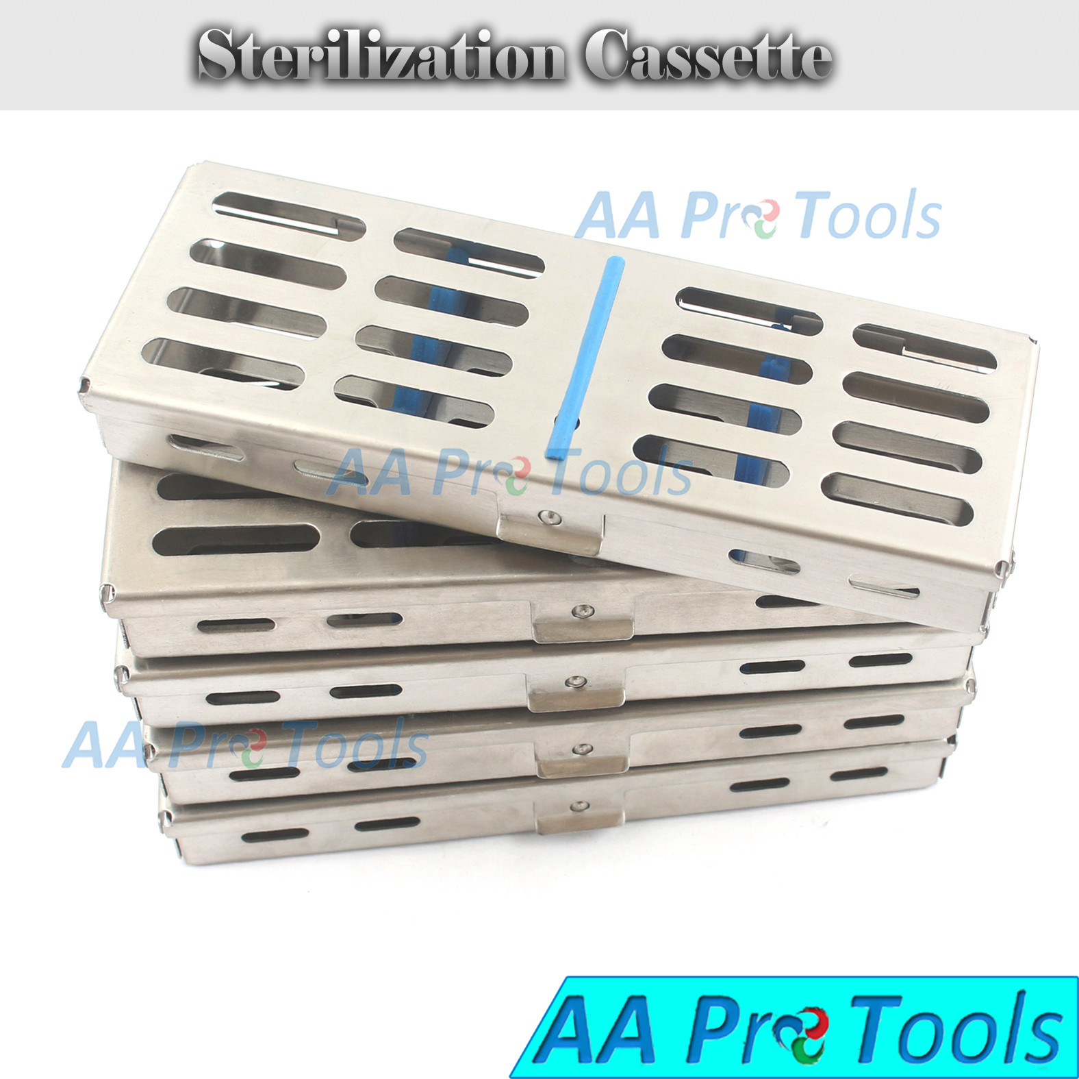 Set of 5 Sterilization Cassette 7″ X 2.5″ Surgical Dental Instruments