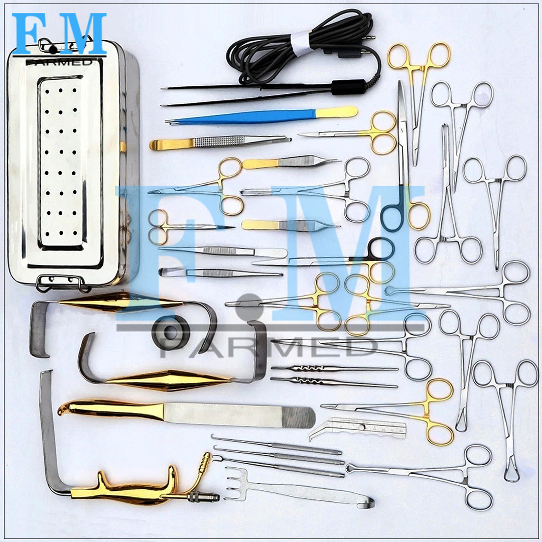 Tebbetts Breast Surgery Instruments Set of 38 PCs, Breast Augmentation Set